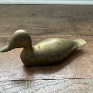 Brass Duck Accent Decor Sculpture